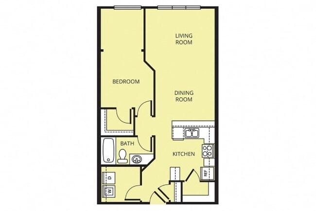 A1 One Bedroom 1-327 floor plan